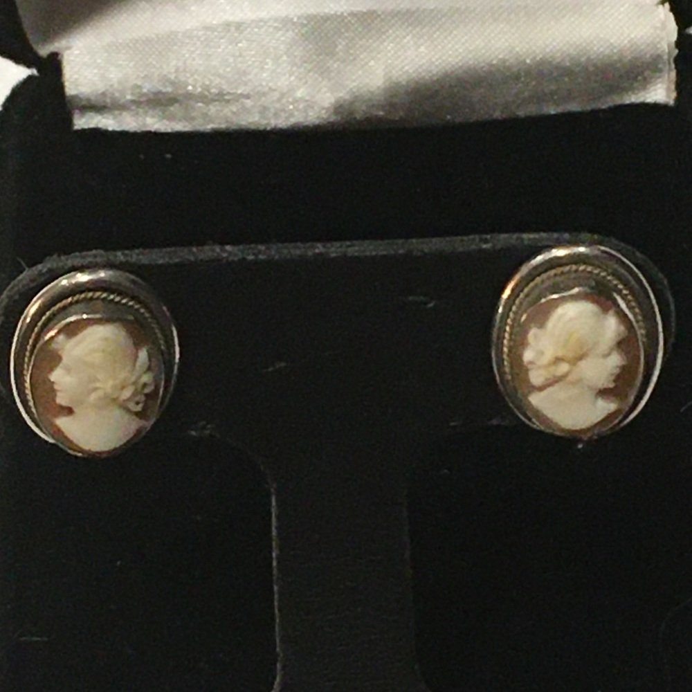 Antique circa 1900 cameos. Ivory tone silhouette